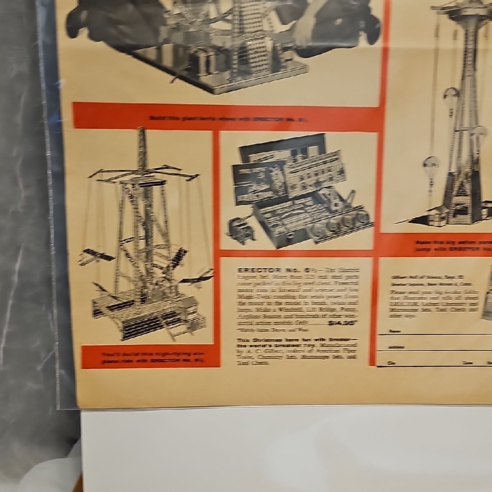 Vintage Goodyear Bike Tires Advertisement / Back Erector Set Advertisement 1955 - Picture 11 of 12